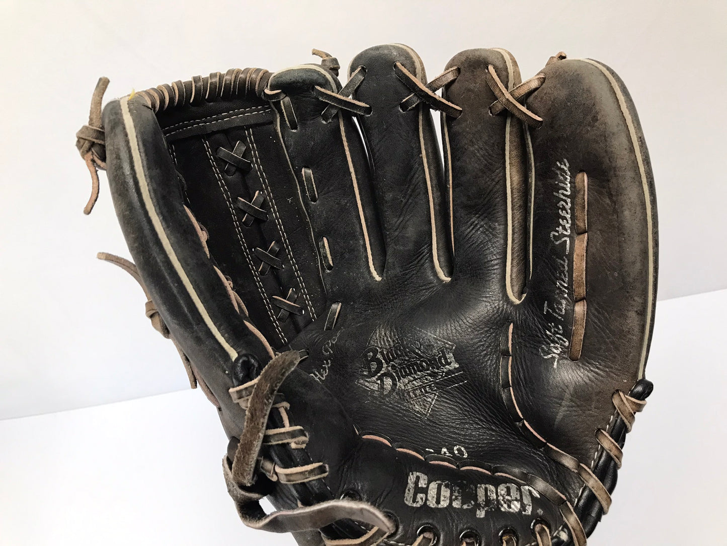 Baseball Glove Adult Size 12.5 Cooper Black Diamond Leather Lime Brown Fits Left Hand Outstanding Quality