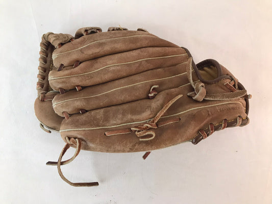 Baseball Glove Adult Size 12.5 inch Cooper Tan Leather Fits on LEFT Hand