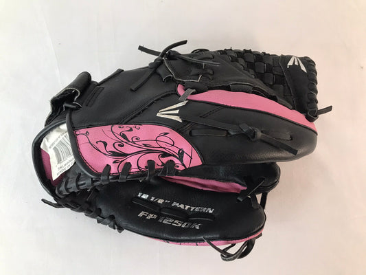 Baseball Glove Adult Size 12.5 inch Easton Pink Black Leather Fits on LEFT Hand Minor Wear