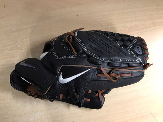 Baseball Glove Adult Size 12.5 inch Nike Black Leather Fits on Left Hand New Demo Model
