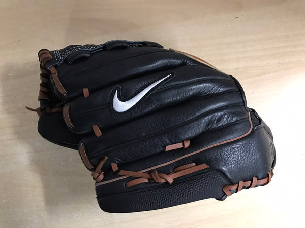 Baseball Glove Adult Size 12.5 inch Nike Black Leather Fits on Left Hand New Demo Model