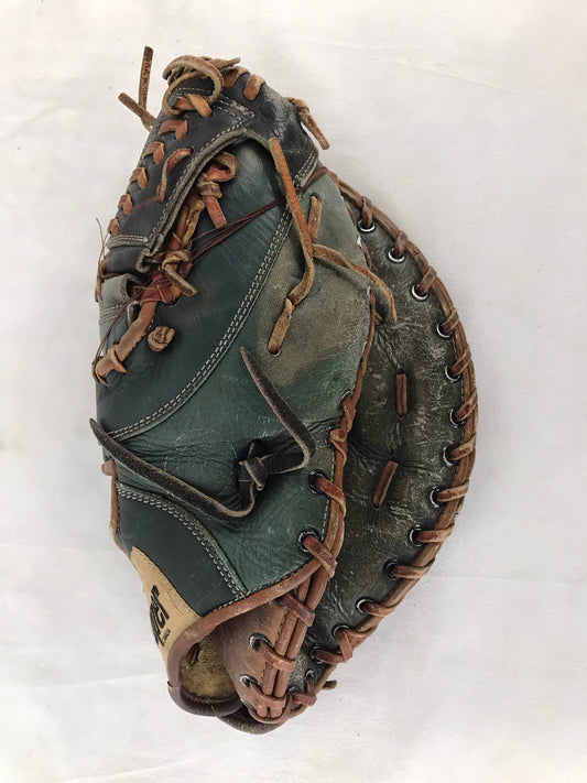 Baseball Glove Adult Size 12 inch First Basemen Cooper Black Diamond Vintage Green Leather Very RARE Outstanding Quality