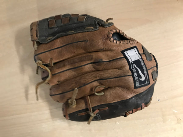 Baseball Glove Adult Size 12 inch  Nike Black Brown Leather Fits on Left Hand