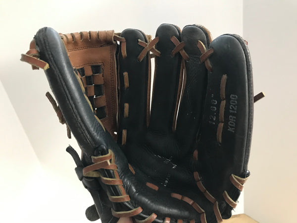 Baseball Glove Adult Size 12 inch  Nike Black Brown Leather Fits on Left Hand