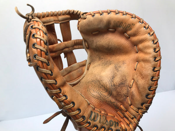 Baseball Glove Adult Size 13.5 inch Wilson Big Scoop Leather Fits on Left Hand RARE
