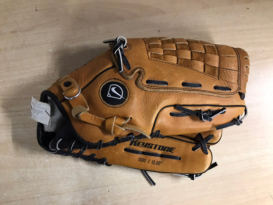 Baseball Glove Adult Size 13 inch Nike Tan Black Leather Fits on Left Hand As New
