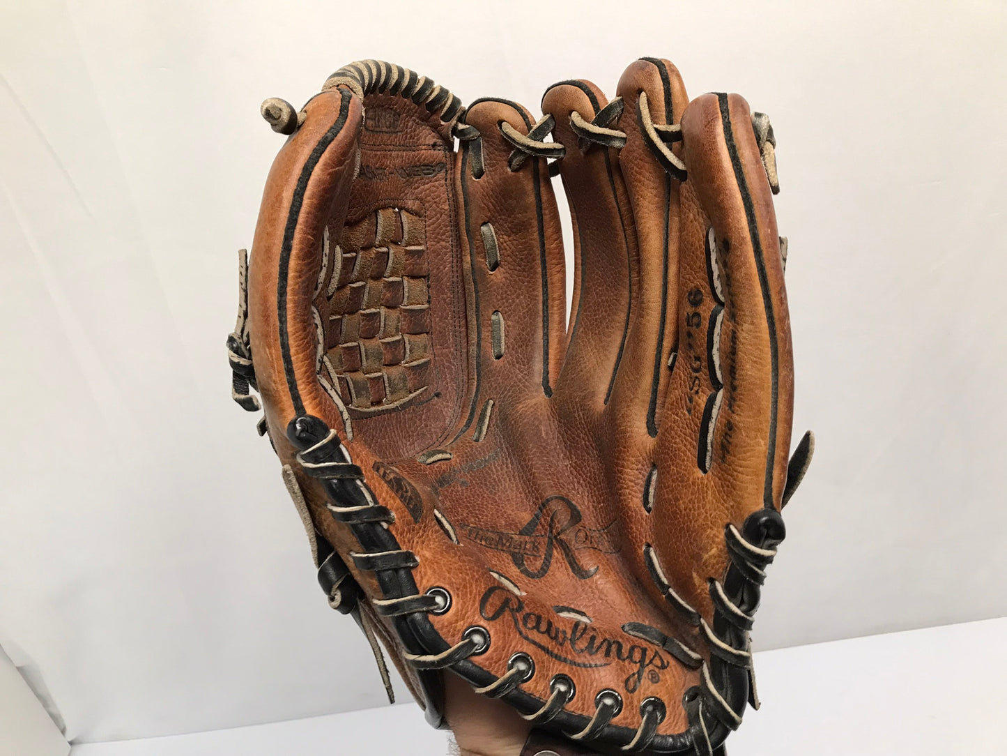 Baseball Glove Adult Size 13 inch Rawlings Premium Brown Leather Fits Left Hand