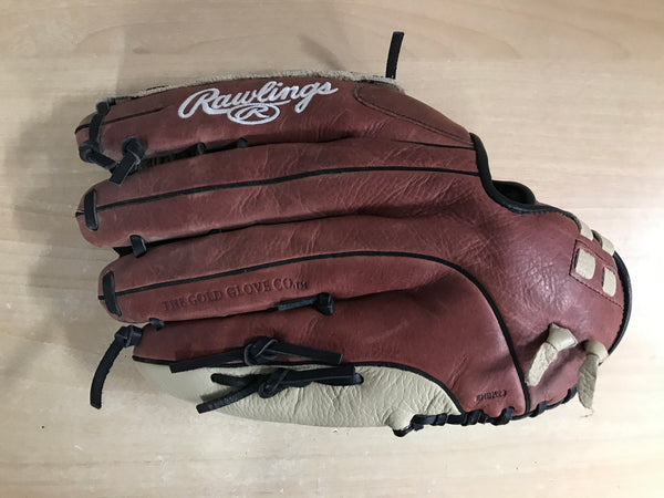 Baseball Glove Adult Size 14 inch Rawlings Brown Tan Leather Fits on Left Hand As New