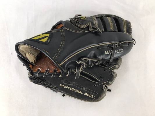 Baseball Glove Child Size 11.5 Mizuno Black Soft Leather Fits On Left Hand