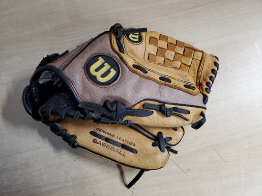 Baseball Glove Child Size 11.5 inch Wilson Brown Leather Fits On Left Hand Excellent