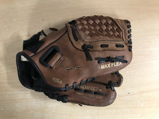Baseball Glove Child Size 11 inch Mizuno Power Close Brown Soft Leather Fits on Left Hand
