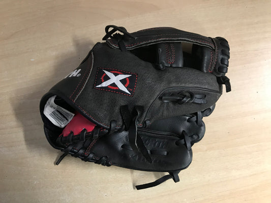 Baseball Glove Child Size 11 inch Youth Worth Toxic Extreme Black Leather Fits on Left Hand Excellent