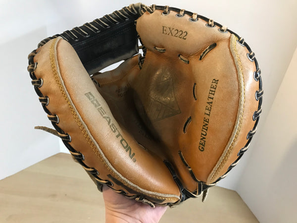 Baseball Glove Child Size 33 inch Youth Back Catchers Soft Leather Easton Fits On Left Hand Excellent