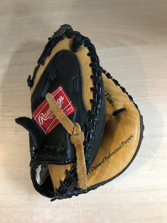 Baseball Glove Child Size 33 inch Youth Back Catchers Soft Leather Rawlings Fits On Left Hand Excellent