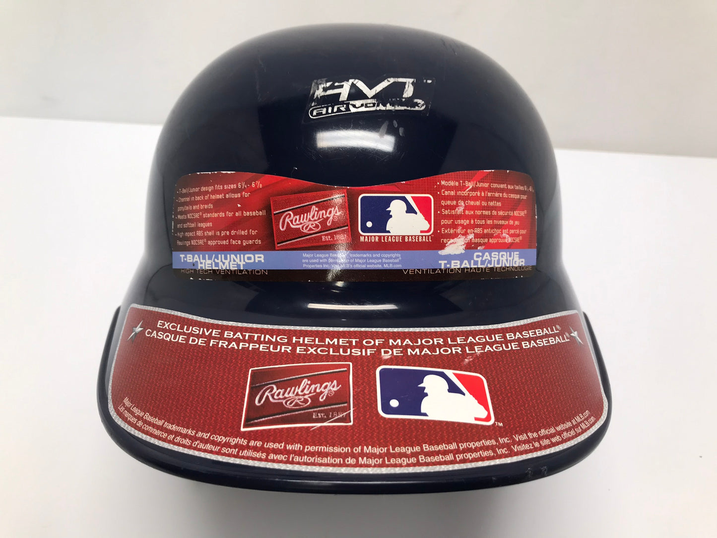 Baseball Helmet Child Size 6.25-6.78 inch Rawlings Marine Blue Red Labels