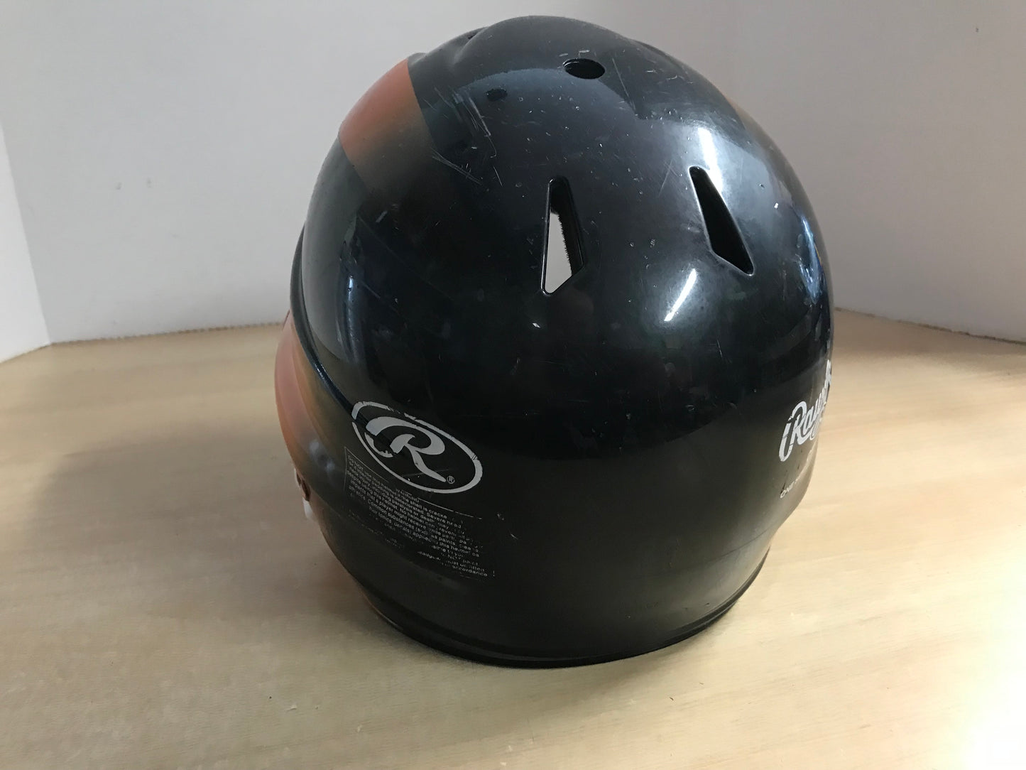 Baseball Helmet Child Size 6.5-7.5  Youth Rawling Black Orange