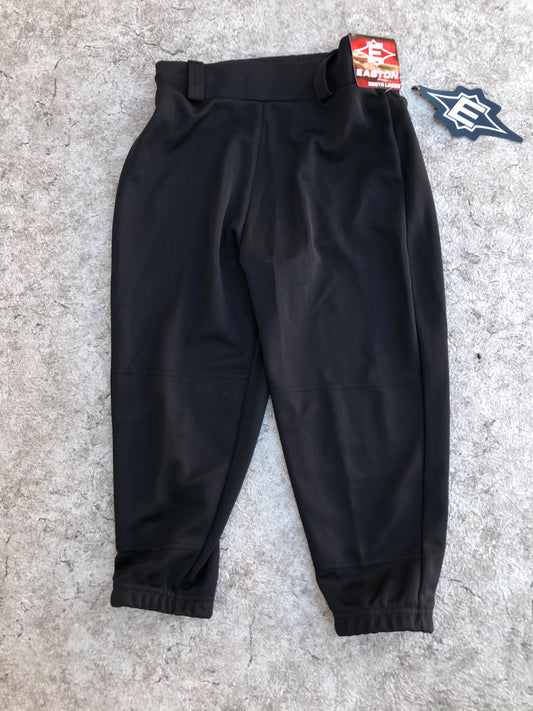 Baseball Pants Child Size Y Large 10-12 Easton Black NEW WITH TAGS