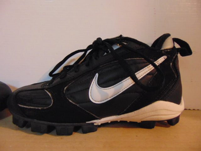Baseball Shoes Cleats Child Size 1 Nike Black White Excellent