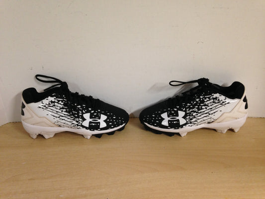 Baseball Shoes Cleats Child Size 1 Under Armour  Black White