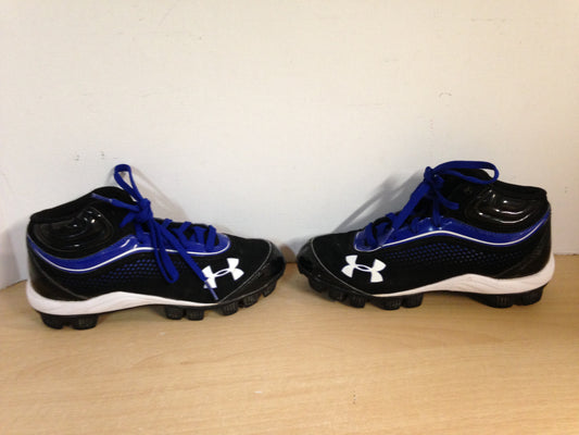 Baseball Shoes Cleats Child Size 2.5 Under Armour Blue Black
