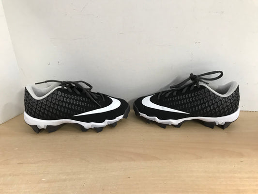 Baseball Shoes Cleats Child Size 3 Nike Vapor Black White Excellent