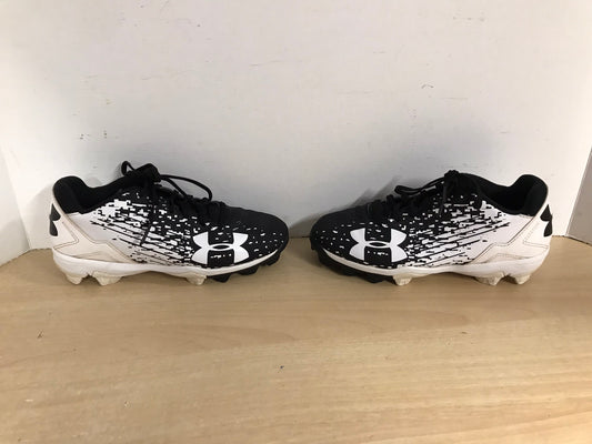Baseball Shoes Cleats Child Size 3 Under Armor Black White