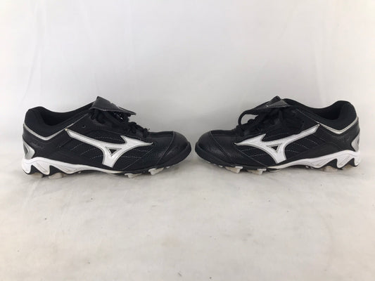 Baseball Shoes Cleats Child Size 4 Mizuno Black White