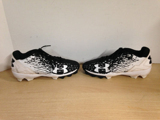 Baseball Shoes Cleats Child Size 4 Under Armour Black White