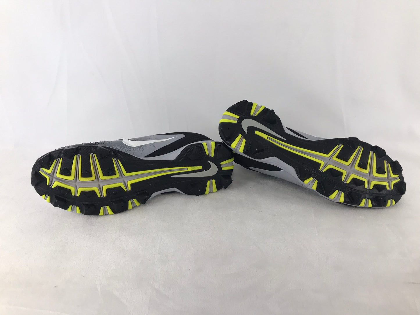 Baseball Shoes Cleats Child  Size 5 Nike Vapor Black Grey Lime Minor Wear