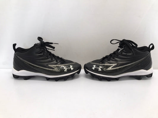 Baseball Shoes Cleats Child Size 5  Under Armour Black White Excellent