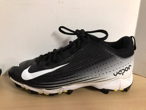 Baseball Shoes Cleats Child Size 6 Nike Vapor Youth Black White Lime Excellent