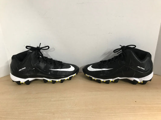 Baseball Shoes Cleats Child Size 6 Youth Nike Alpha Black White Lime Excellent