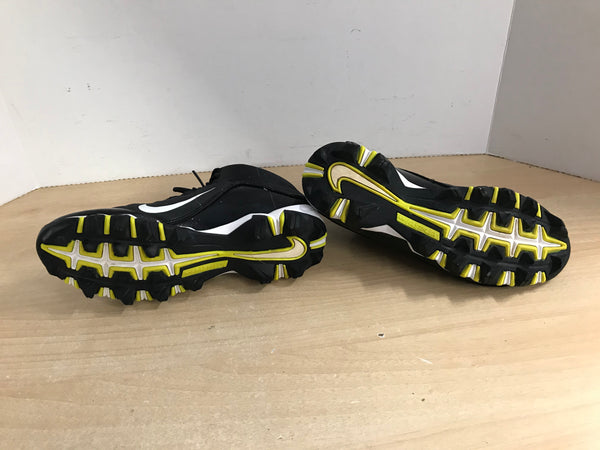 Baseball Shoes Cleats Child Size 6 Youth Nike Alpha Black White Lime Excellent