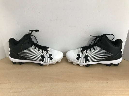 Baseball Shoes Cleats Child Size 6 Youth Under Armour Black White Minor Mark