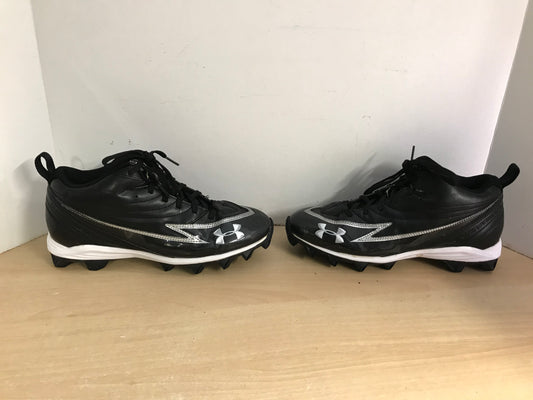 Baseball Shoes Cleats Men's Size 9 Umbro  Black Silver Minor Wear