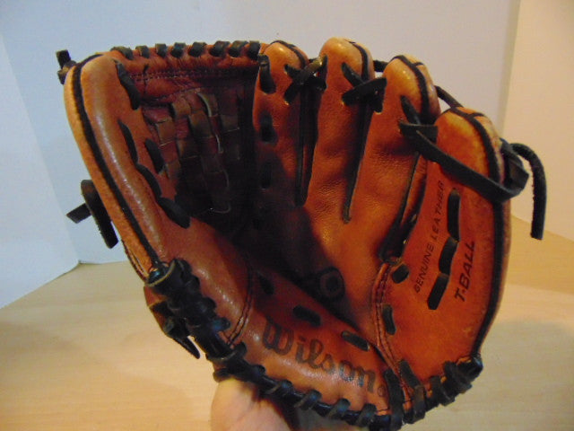 Baseball Glove Child Size 10 inch Wilson Leather Black Brown Fits on Left Hand