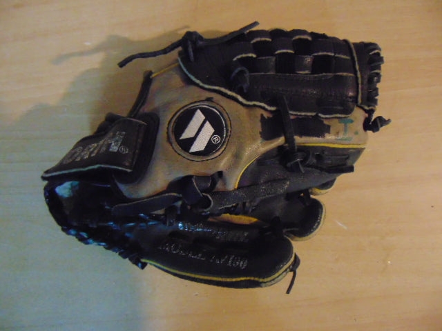 Baseball Glove Child Size 10 inch Worth Grey Black Leather Fits On Left Hand