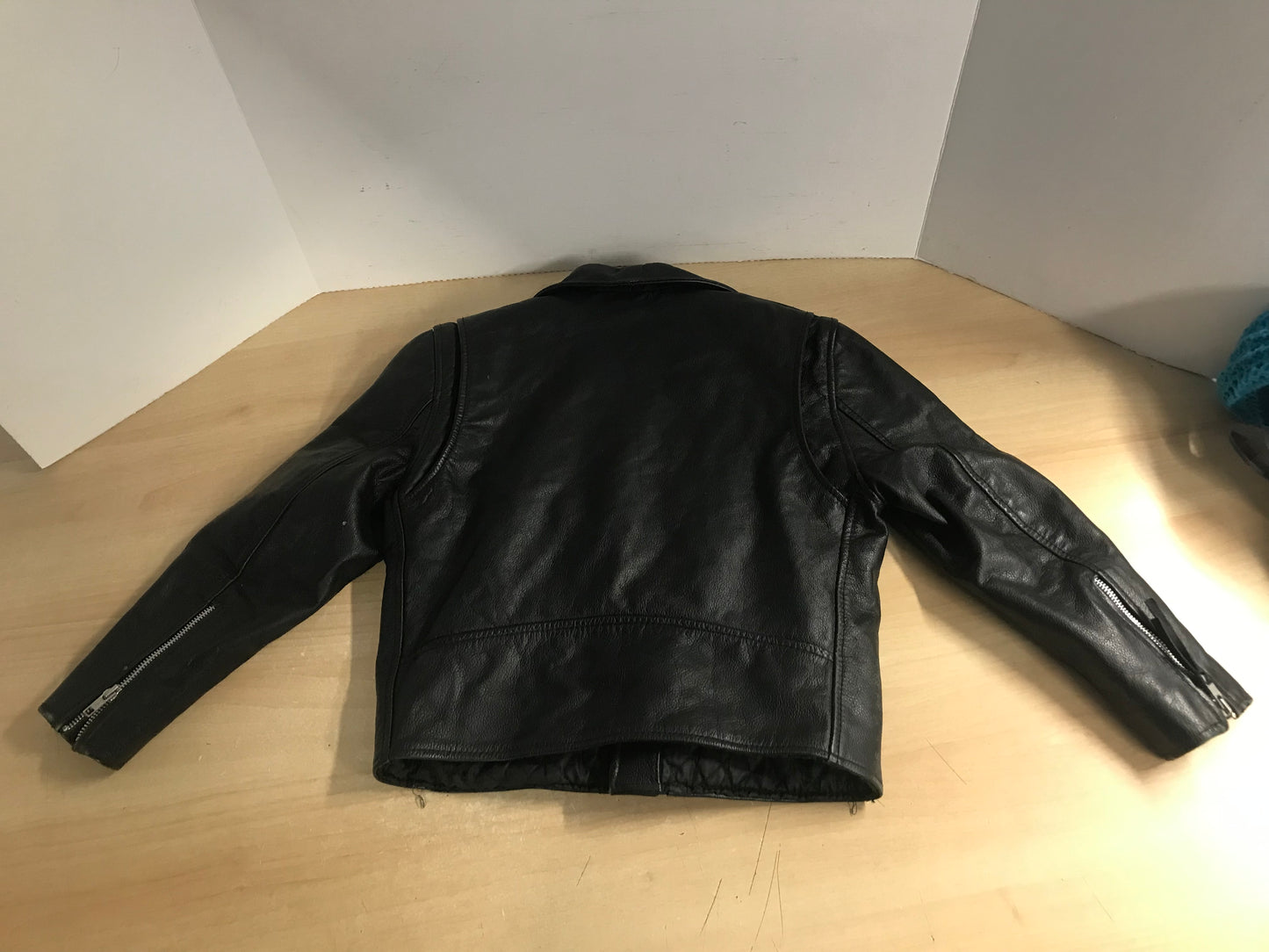 Biker Leather Jacket Child Size 12-14 Youth Perfect Zippers