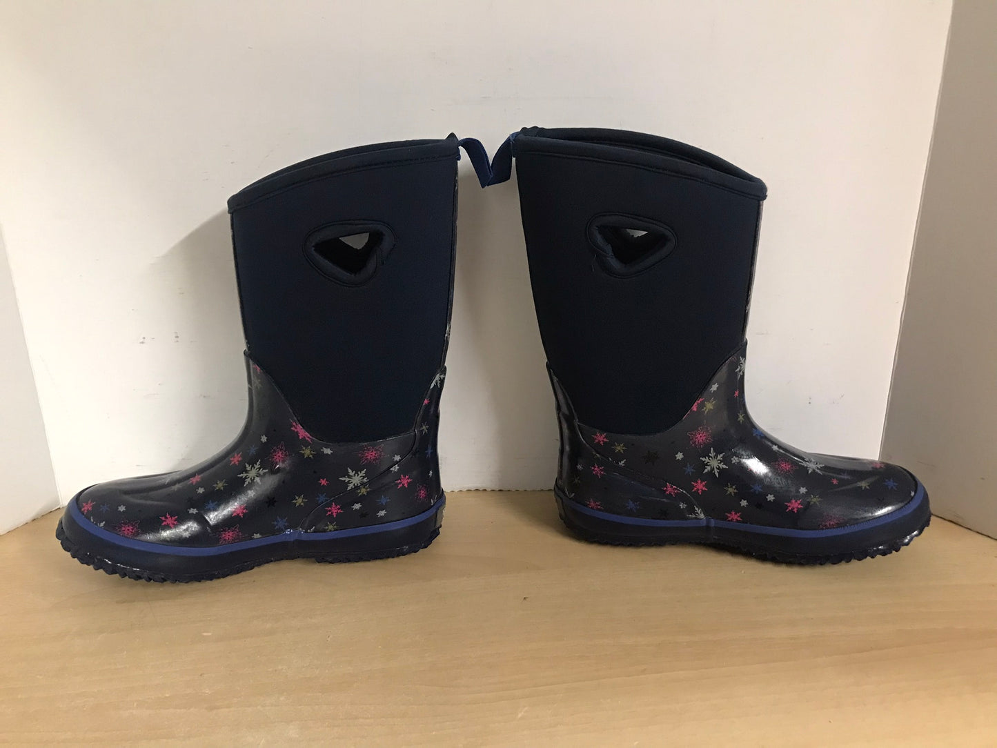 Bogs Style Child Size 2 Cougar Storm Denim Blue Neoprene Rubber Rain Winter Snow Waterproof Boots Excellent