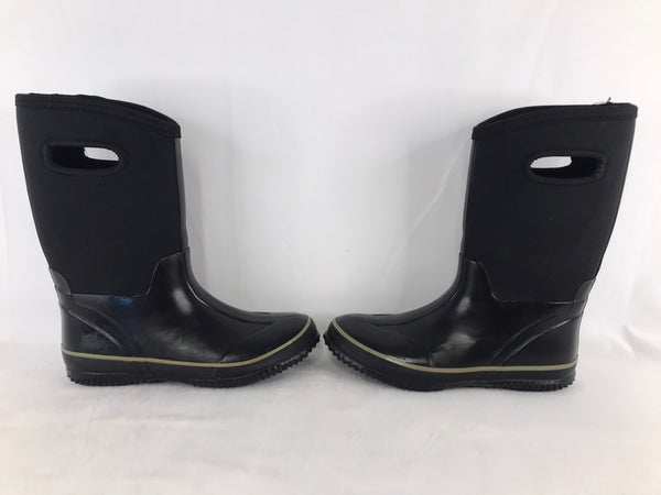 Bogs Style Child Size 5 Neoprene Rubber Rain Winter Boots Black Excellent