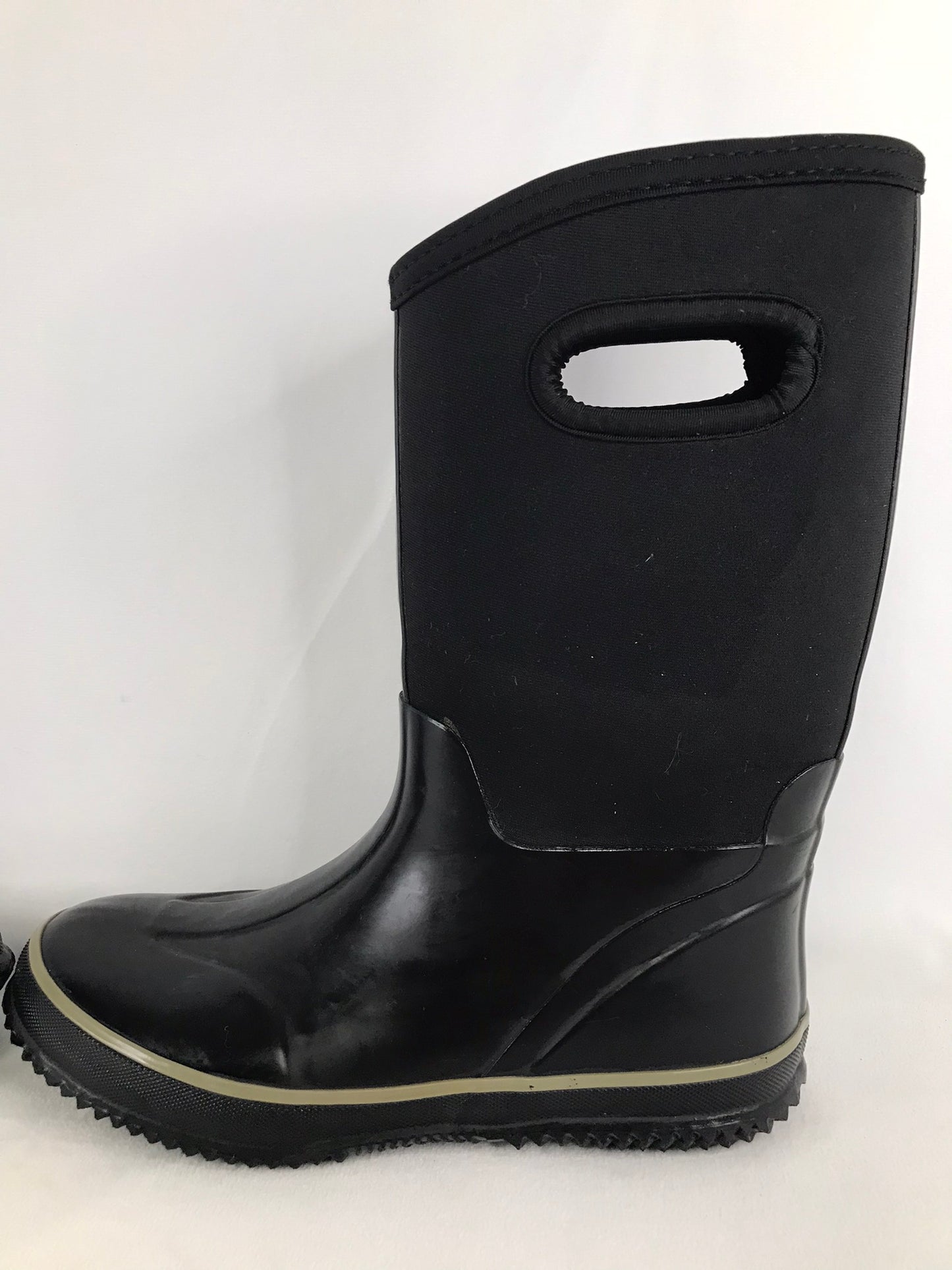 Bogs Style Child Size 5 Neoprene Rubber Rain Winter Boots Black Excellent