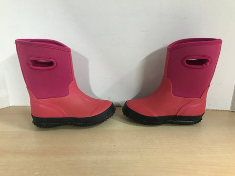 Bogs Style Child Size 9 Toddler Neoprene Rubber Rain Winter Boots Waterproof Fushia Excellent