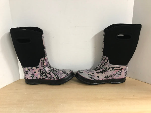 Bogs Style Ladies Size 7 Neoprene Rubber Rain Winter Boots Black Purple