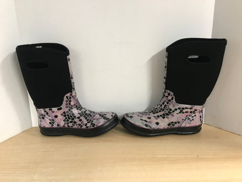 Bogs Style Ladies Size 7 Neoprene Rubber Rain Winter Boots Black Purple