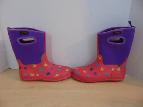 Bogs Style Child Size 4 Bogs Style Hot Paws Pink Purple Neoprene Rubber Rain Winter Snow Waterproof