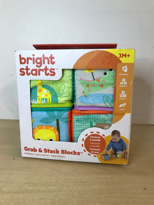 Bright Stars Grab & Stack Blocks Toy Age 3mth + As New In Box