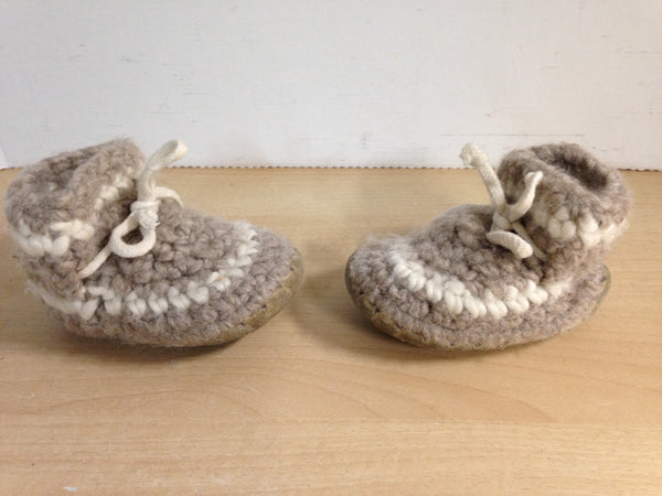 Children's Padraig Wool Handmade Slipper Moccasins Size B5 Age 1 Grey