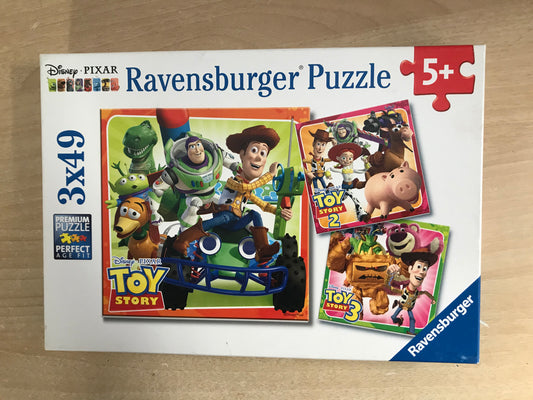 Child Jigsaw Puzzle 49 pc x 3 Ravensburger History of Toy Story Disney Pixar Complete