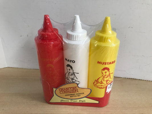 Camping Adventures NEW 3pc Mustard Ketchup and Mayo Plastic Containers