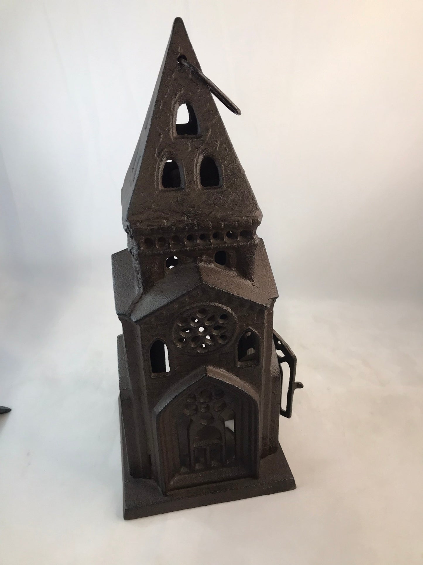 Cast Iron Vintage Large Outdoor Indoor Church Hanging Candle Holder Heavy RARE As New Tall 15 x 6 inch RARE
